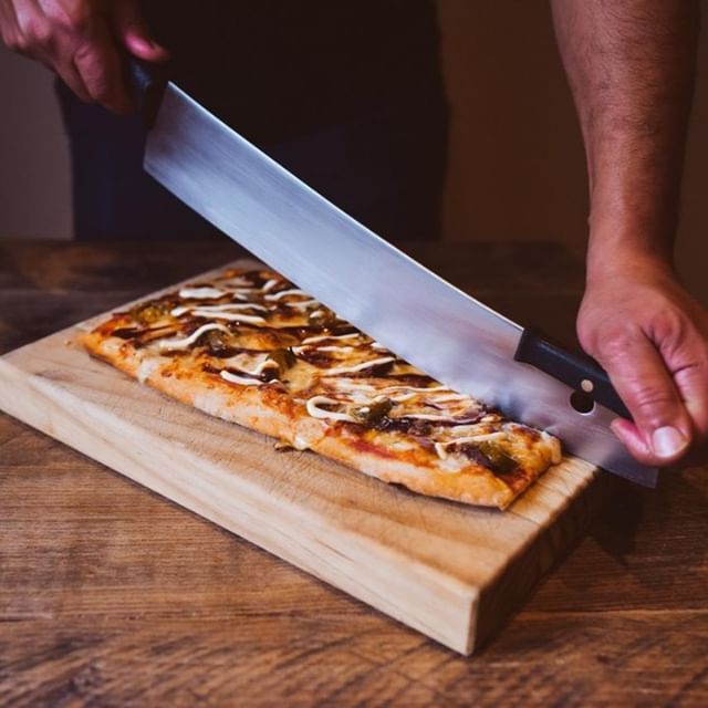You know what they say, a pizza this good deserves to be cut with an equally epic knife  No one says